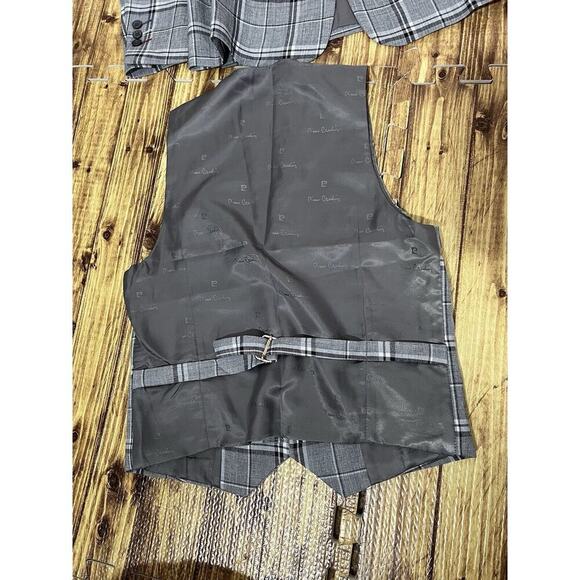 Pierre Cardin 3 Pc Suit BOYS Gray Plaid Sz 8 - Picture 9 of 11